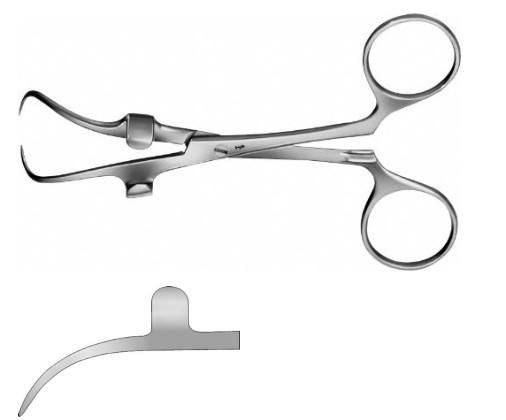 КОРНЦАНГ ДЛЯ БІЛИЗНИ РОБІН 135ММ, ВИГНУТИЙ, З ТРИМАЧЕМ МАКС 13ММ